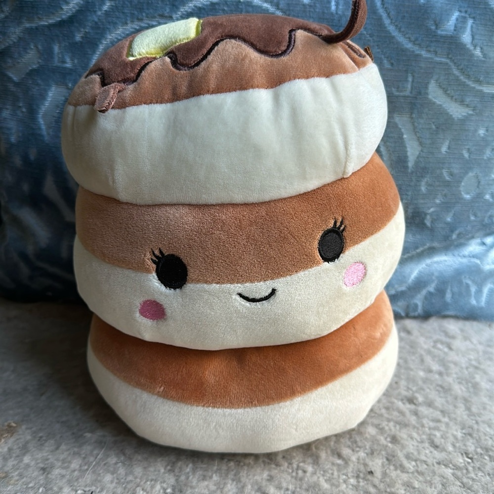 Squishmallow Oficial Kellytoy Food Squad Plush Toys Rayen Pancakes, 8 Inch